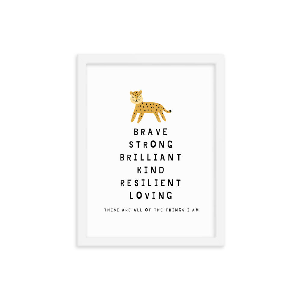 Cheetah Kids Affirmation Framed Print
