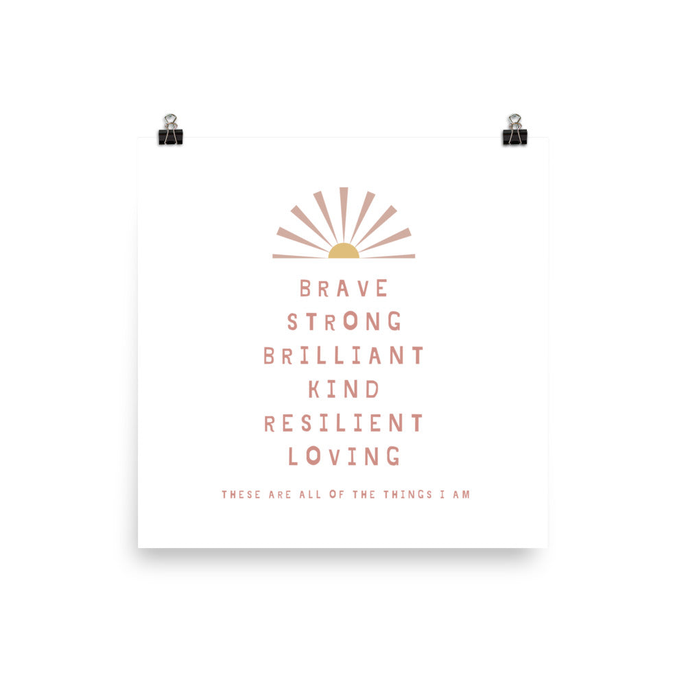 Unframed Blush Kids Affirmation Print