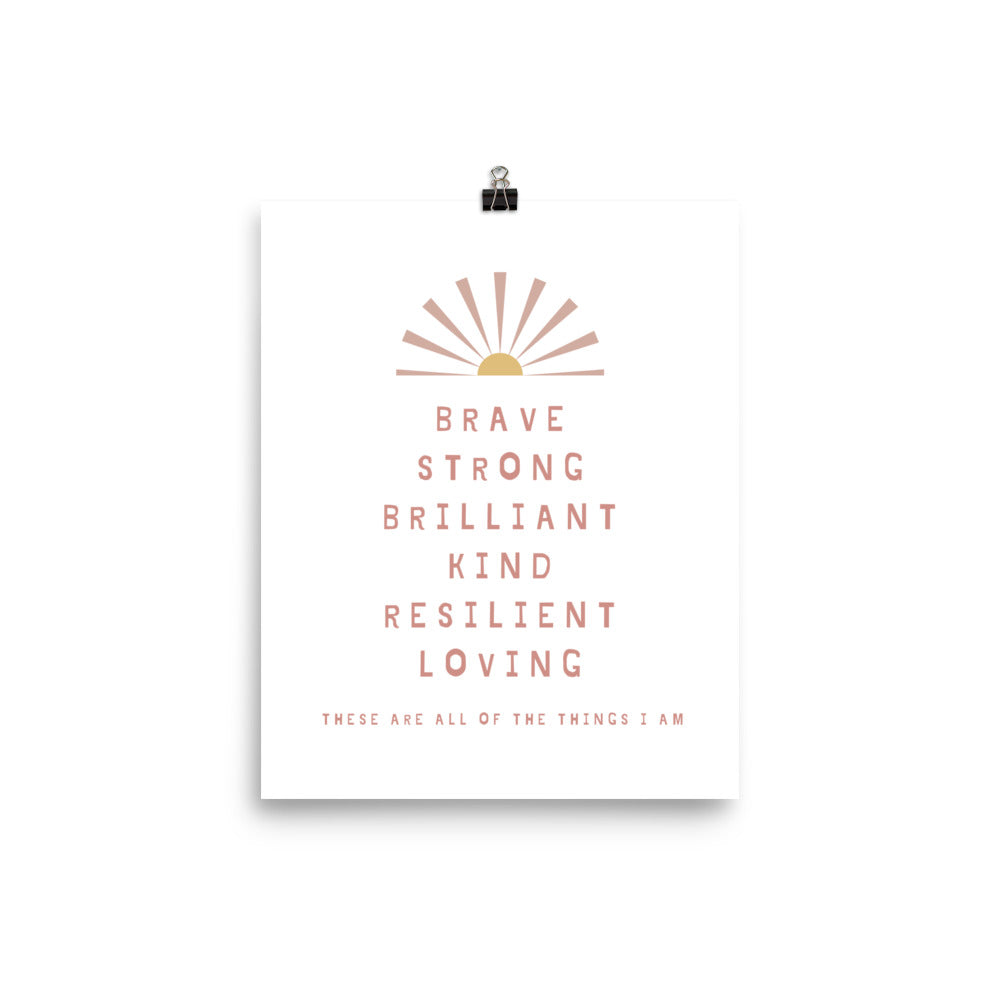 Unframed Blush Kids Affirmation Print