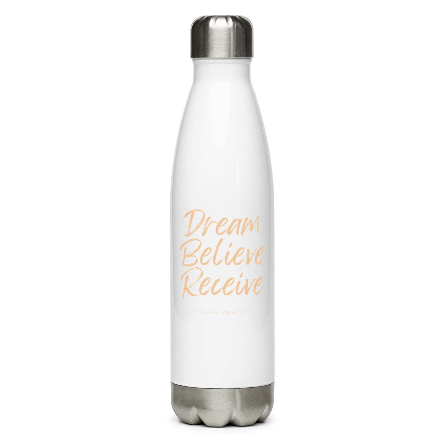 Dream, Believe, Receive Stainless Steel Water Bottle