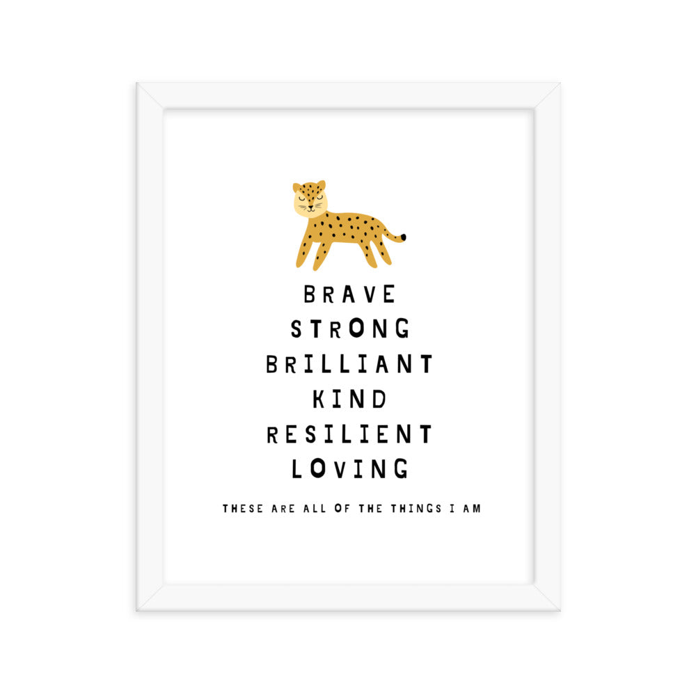 Cheetah Kids Affirmation Framed Print