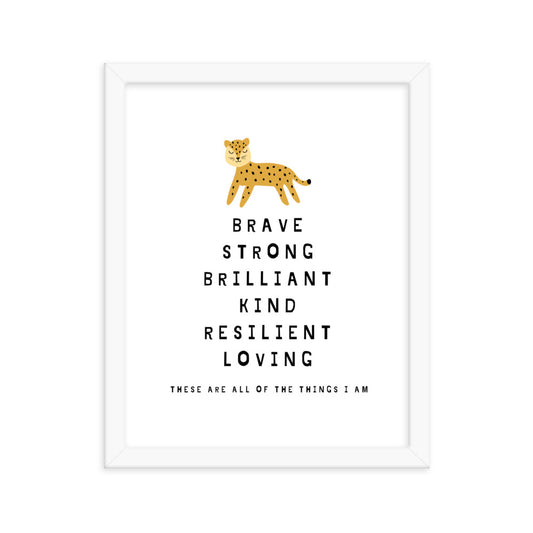 Cheetah Kids Affirmation Framed Print