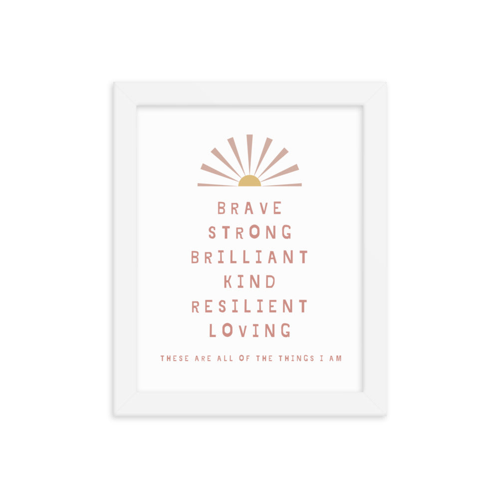 Blush Kids Affirmation Framed Print