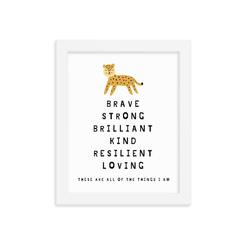 Cheetah Kids Affirmation Framed Print