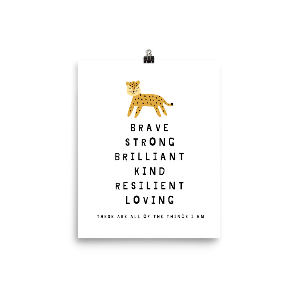 Unframed Cheetah Kids Affirmation Print