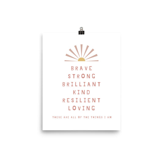 Unframed Blush Kids Affirmation Print